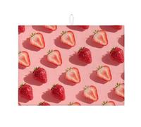 Tappetino scolapiatti a forma di fragola per bancone della cucina, grazioso tappetino assorbente per scolapiatti con bacche di pesca, tappetino estivo in microfibra per bancone della cucina