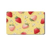 Tappetino scolapiatti a forma di fragola per bancone della cucina, in gomma assorbente floreale, tappetino scolapiatti estivo in pelle PU per proteggere bar, 30,5 x 50,8 cm
