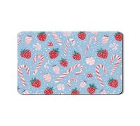 Tappetino scolapiatti a forma di fragola per bancone della cucina, in gomma assorbente rossa con fragole, tappetino scolapiatti invernale in pelle PU, protezione per le vacanze, 30,5 x 50,8 cm