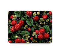 Tappetino scolapiatti a forma di fragola per bancone della cucina, in gomma assorbente vintage con bacche, tappetino scolapiatti estivo in pelle PU per bar 45,7 x 61 cm