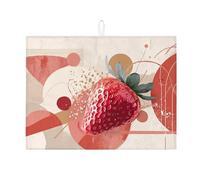 Tappetino scolapiatti a forma di fragola per bancone della cucina, moderno minimalista astratto, assorbente, tappetino scolapiatti in microfibra, decorazione estiva per cucina, tappetino per