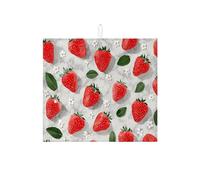 Tappetino scolapiatti a forma di fragola per bancone della cucina, tappetino assorbente per scolapiatti con frutti rossi freschi, tappetino scolapiatti in microfibra primaverile per bancone della