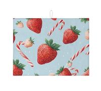 Tappetino scolapiatti a forma di fragola per bancone della cucina, tappetino assorbente per scolapiatti in canna di zucchero, divertente tappetino in microfibra per cucina, caffè, bar, protezione 45,7