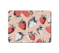 Tappetino scolapiatti a forma di fragola per bancone della cucina, tappetino in gomma assorbente vintage disegnato a mano con fragole rosse, tappetino estivo in pelle PU per bancone della cucina
