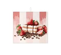 Tappetino scolapiatti a forma di fragola per bancone della cucina, tappetino scolapiatti assorbente artistico vintage, tappetino scolapiatti in microfibra per la stagione primaverile per cucina, bar
