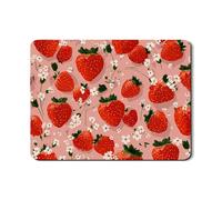 Tappetino scolapiatti a forma di fragola per bancone della cucina, tappetino scolapiatti in gomma assorbente floreale pesca tappetino scolapiatti in pelle PU per protezione bar 45,7 x 61 cm