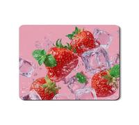 Tappetino scolapiatti a forma di fragola per bancone della cucina, tappetino scolapiatti in gomma assorbente per frutta fresca, tappetino estivo in pelle PU per cucina, bar, 45,7 x 61 cm