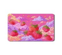 Tappetino scolapiatti a forma di fragola per bancone della cucina, vivace pesca e giocosa nuvola, in gomma assorbente, accessorio da cucina estivo, 30,5 x 50,8 cm