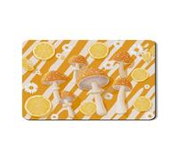 Tappetino scolapiatti a forma di funghi e limone per bancone della cucina, giocoso giallo floreale assorbente in gomma scolapiatti tappetino scolapiatti tappetino per cucina estiva decorazione 30,5 x