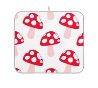 Tappetino scolapiatti a forma di funghi rossi e bianchi, carino, ultra assorbente, grande, tappetino per asciugare il bancone, tappetino da cucina artistico, 45,7 x 61 cm