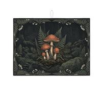 Tappetino scolapiatti a forma di fungo per bancone della cucina, tappetino assorbente per scolapiatti con foresta tappetino scolapiatti rustico in microfibra 45,7 x 61 cm