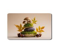 Tappetino scolapiatti a forma di fungo per bancone della cucina, tappetino scolapiatti in gomma assorbente ispirato all'autunno, tappetino scolapiatti in pelle PU a tema natura, 30,5 x 50,8 cm