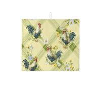 Tappetino scolapiatti a forma di gallo, per bancone della cucina, stile vintage in stile fattoria, assorbente, tappetino scolapiatti in microfibra, decorazione primaverile, per bancone della cucina