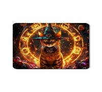 Tappetino scolapiatti a forma di gatto di Halloween, per bancone della cucina, in gomma assorbente mistica, arancione strega, tappetino scolapiatti in pelle sintetica per cucina, 30,5 x 50,8 cm