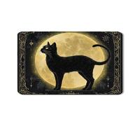 Tappetino scolapiatti a forma di gatto per bancone della cucina, design mistico vintage luminoso, decorazione per Halloween e autunno, in gomma assorbente, 30,5 x 50,8 cm