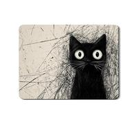 Tappetino scolapiatti a forma di gatto per bancone della cucina, fantasioso, disegnato a mano, assorbente, in gomma, tappetino scolapiatti protettivo stagionale, per cucina, bar, 45,7 x 61 cm