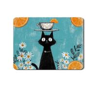 Tappetino scolapiatti a forma di gatto per bancone della cucina, grazioso tappetino in gomma assorbente vintage floreale per scolapiatti per la primavera, decorazione per la casa, 45,7 x 61 cm