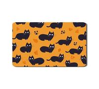 Tappetino scolapiatti a forma di gatto, per bancone della cucina, in gomma assorbente, motivo gatto in stile cartone animato, decorazione per la cucina autunnale, 30,5 x 50,8 cm