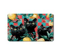 Tappetino scolapiatti a forma di gatto, per bancone della cucina, motivo floreale e agrumi, in gomma, assorbente, ispirato alla primavera, per proteggere il bancone della cucina, 30,5 x 50,8 cm