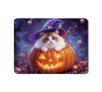 Tappetino scolapiatti a forma di gatto per bancone della cucina, simpatica zucca strega in gomma assorbente scolapiatti tappetino per scolapiatti in pelle PU per decorazione bancone della cucina, 45,7