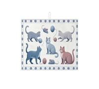 Tappetino scolapiatti a forma di gatto, per bancone della cucina, tappetino assorbente per scolapiatti a forma di felino, per tutto l'anno, in microfibra, per proteggere il bar, 40,6 x 45,7 cm