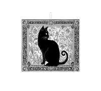 Tappetino scolapiatti a forma di gatto per bancone della cucina, tappetino assorbente vintage floreale in microfibra, tappetino scolapiatti medievale per proteggere il bancone della cucina, 40,6 x