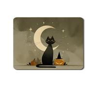 Tappetino scolapiatti a forma di gatto per bancone della cucina, tappetino scolapiatti in gomma assorbente con gatto e luna, tappetino scolapiatti autunnale in pelle PU, 45,7 x 61 cm