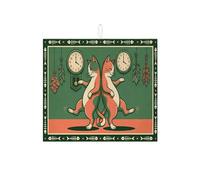 Tappetino scolapiatti a forma di gatto verde per bancone della cucina, tappetino scolapiatti assorbente, stile vintage, divertente, in microfibra, per bar, 40,6 x 45,7 cm