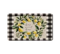 Tappetino scolapiatti a forma di ghirlanda di limoni, per bancone della cucina, stile rustico, assorbente, in gomma, scolapiatti per l'estate, 30,5 x 50,8 cm