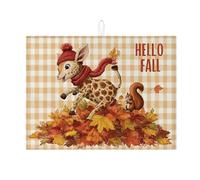 Tappetino scolapiatti a forma di giraffa per bancone della cucina, carino tappetino assorbente per scolapiatti autunnale in microfibra per cucina, bar, protezione 45,7 x 61 cm