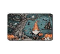 Tappetino scolapiatti a forma di gnomo di Halloween, per cucina, zucca spettrale e cappello da strega, tappetino in gomma assorbente, tappetino scolapiatti in pelle PU autunnale, 30,5 x 50,8 cm