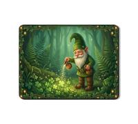Tappetino scolapiatti a forma di gnomo per bancone della cucina, tappetino scolapiatti in gomma assorbente verde fiaba con foresta incantata primaverile, per bar, 45 x 61 cm