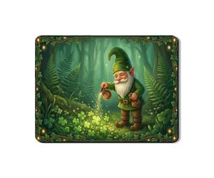 Tappetino scolapiatti a forma di gnomo per bancone della cucina, tappetino scolapiatti in gomma assorbente verde fiaba con foresta incantata primaverile, per bar, 45 x 61 cm