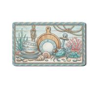 Tappetino scolapiatti a forma di granchio costiero per bancone della cucina, tappetino scolapiatti in gomma assorbente nautica ispirato all'oceano estivo, tappetino scolapiatti per cucina, 30,5 x 50,8