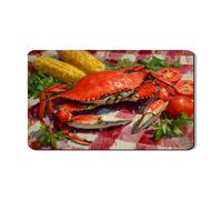 Tappetino scolapiatti a forma di granchio, per bancone della cucina, arte rustica con frutti di mare, in gomma, assorbente, tappetino scolapiatti estivo, decorazione costiera per cucina, bancone da
