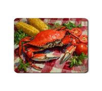 Tappetino scolapiatti a forma di granchio, per bancone della cucina, arte rustica con frutti di mare, in gomma assorbente, tappetino scolapiatti estivo, decorazione costiera per cucina, bancone da