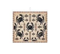 Tappetino scolapiatti a forma di granchio per bancone della cucina, tappetino assorbente per scolapiatti a forma di granchio, tappetino in microfibra nautico per cucina, bar, protezione 40,6 x 45,7 cm