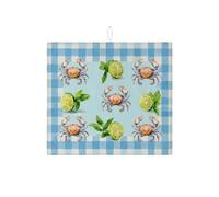 Tappetino scolapiatti a forma di granchio, per bancone della cucina, tappetino assorbente per scolapiatti nautico costiero, tappetino in microfibra per frutti di mare estivo per bancone della cucina