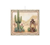 Tappetino scolapiatti a forma di lanterna con cactus per bancone della cucina, tappetino scolapiatti assorbente per deserto, tappetino scolapiatti in microfibra bohémien primaverile per bancone della
