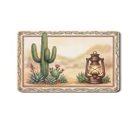 Tappetino scolapiatti a forma di lanterna di cactus per bancone della cucina, tappetino scolapiatti in gomma assorbente verde rustico, tappetino scolapiatti in pelle sintetica vintage autunnale, 30,5