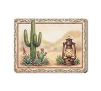 Tappetino scolapiatti a forma di lanterna di cactus per bancone della cucina, tappetino scolapiatti in gomma assorbente verde rustico, tappetino scolapiatti in pelle sintetica vintage autunnale, 45,7