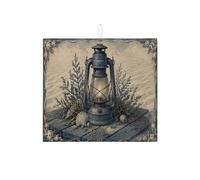 Tappetino scolapiatti a forma di lanterna nautica per bancone della cucina, tappetino assorbente vintage blu costiero, tappetino in microfibra retrò estivo da spiaggia per bar 40,6 x 45,7 cm