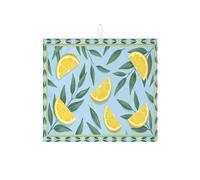 Tappetino scolapiatti a forma di limone, per bancone della cucina, assorbente floreale, tappetino scolapiatti estivo, in microfibra, per proteggere il bancone della cucina, 40,6 x 45,7 cm
