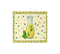 Tappetino scolapiatti a forma di limone, per bancone della cucina, colore giallo brillante, assorbente, tappetino scolapiatti in microfibra, per proteggere bevande e bar, 40,6 x 45,7 cm