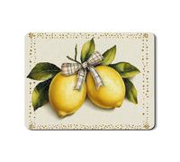 Tappetino scolapiatti a forma di limone, per bancone della cucina, in gomma assorbente con agrumi gialli, stile vintage, decorazione primaverile, per bancone della cucina, protezione da bar, 45,7 x 61
