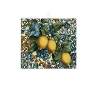 Tappetino scolapiatti a forma di limone, per bancone della cucina, stile vintage botanico, assorbente, tappetino scolapiatti in microfibra mediterranea per bancone della cucina, protezione da bar