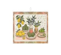 Tappetino scolapiatti a forma di limone, per bancone della cucina, tappetino assorbente vintage in microfibra, decorativo, per bar, 40,6 x 45,7 cm