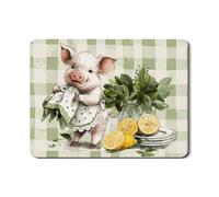 Tappetino scolapiatti a forma di maialino per bancone della cucina, tappetino assorbente in gomma assorbente, decorazione per cucina ispirata alla primavera, affascinante arte con animali, 45,7 x 61