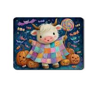 Tappetino scolapiatti a forma di mucca di Halloween, per bancone della cucina, tappetino scolapiatti in gomma assorbente patchwork colorato, tappetino scolapiatti in pelle PU per decorazione bancone