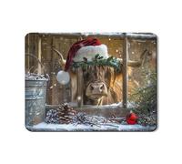 Tappetino scolapiatti a forma di mucca, per bancone della cucina, in gomma assorbente invernale, stile rustico, tappetino scolapiatti in pelle sintetica per decorazione della cucina, 45,7 x 61 cm